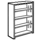 Woodcrest Bookcase w\/2 Fixed Shelves & 2 Adjustable Shelves, 59"H